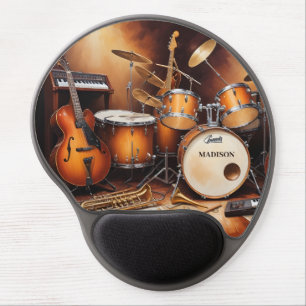 Custom Name Musical Instruments Gel Mouse Pad