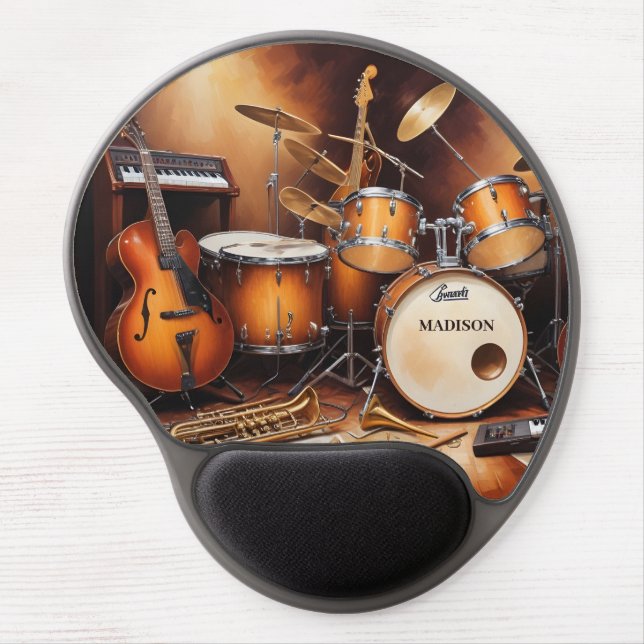 Custom Name Musical Instruments Gel Mouse Pad (Front)