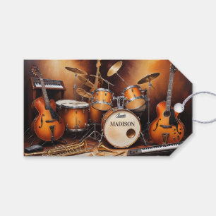 Custom Name Musical Instruments Gift Tags