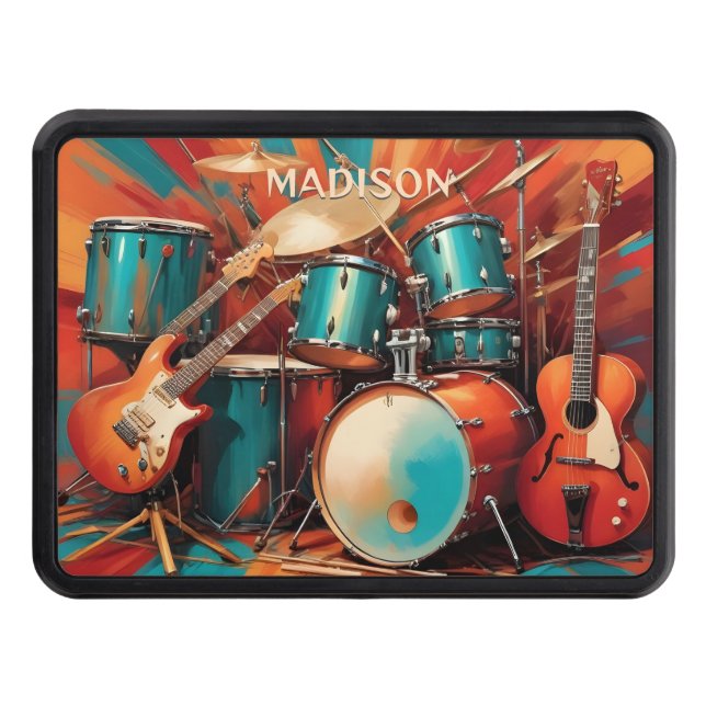 Custom Name Musical Instruments Hitch Cover (Front)