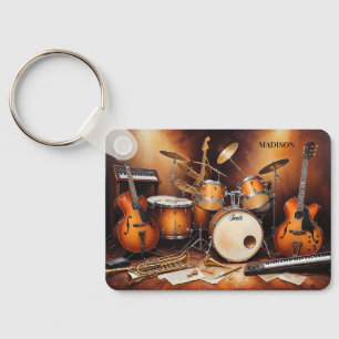 Custom Name Musical Instruments Keychain