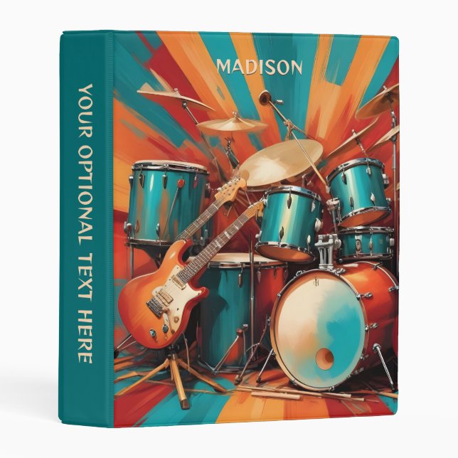 Custom Name Musical Instruments Mini Binder (Front/Spine)