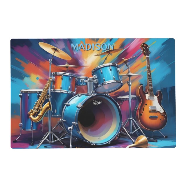 Custom Name Musical Instruments Placemat (Front)