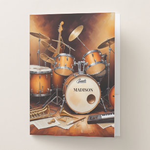 Custom Name Musical Instruments Pocket Folder