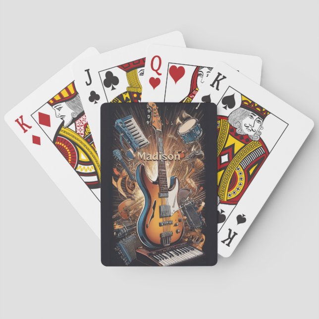 Custom Name Musical Instruments Poker Cards (Back)