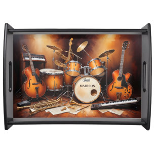 Custom Name Musical Instruments Serving Tray