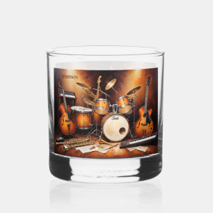 Custom Name Musical Instruments Whiskey Glass