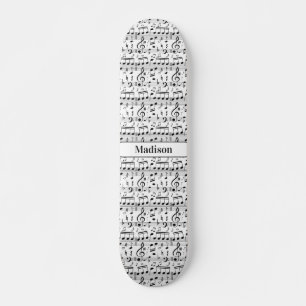Custom Name Musical Notes Skateboard