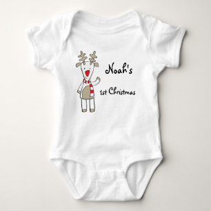 Custom name/my 1st Christmas the reindeer Baby Bodysuit