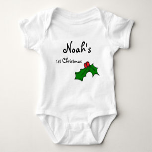 Custom name my first / 1st Christmas Baby Bodysuit