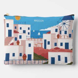 Custom Name Mykonos Greece Accessory Pouch