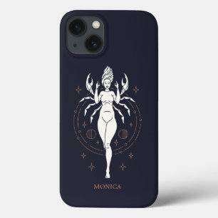 Custom Name Mystic Zodiac Cancer iPhone 13 Case