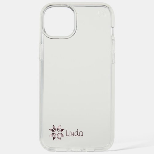 Custom Name n Poinsettia Art Wine Berry on Clear iPhone 15 Plus Case