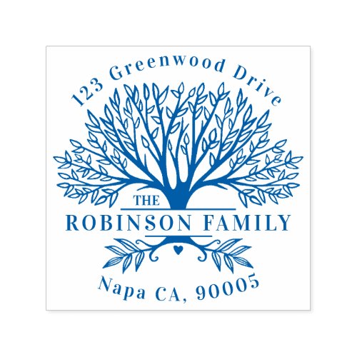 Custom Name Natural Family Tree Return Address Self_inking Stamp