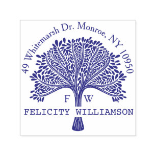Custom Name Natural Family Tree Return Address Self-inking Stamp