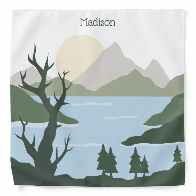 Custom Name Nature Illustration Bandana (Front)