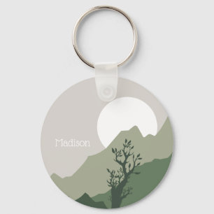Custom Name Nature Illustration Keychain