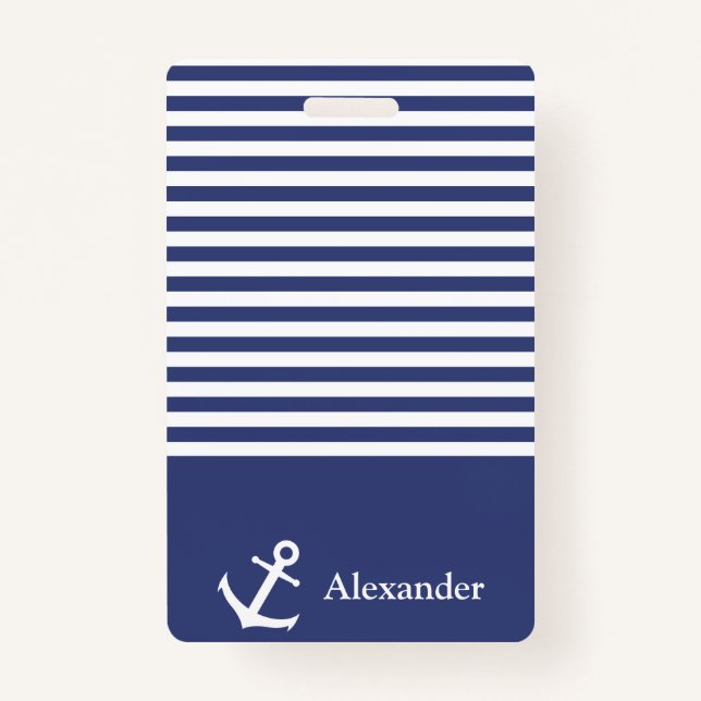 Custom Name Nautical Anchor Badge (Front)