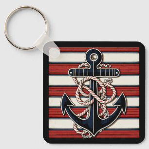 Custom Name Nautical Anchor Keychain