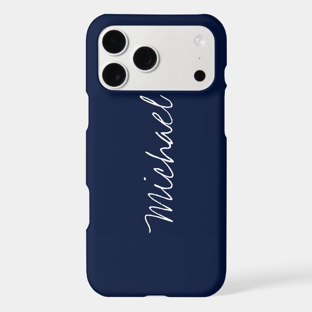 Custom Name Navy Blue Iphone Case (Back)