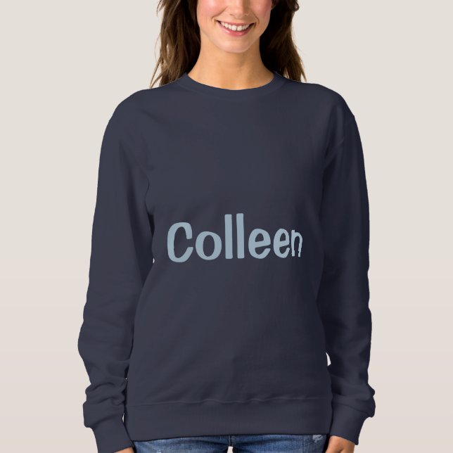 Custom Name Navy Blue Women's Sweatshirt (Front)