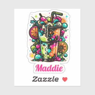 Custom Name Neon Graffiti Dirty Soda Y2K Pop Art Sticker