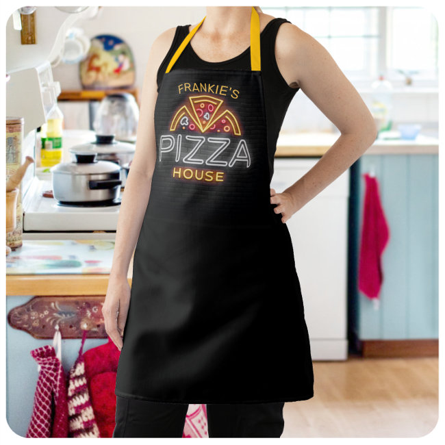 Custom NAME Neon Italian Pizzeria Pizza House Apron