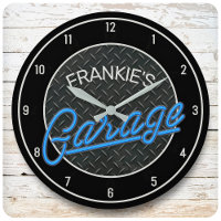 Custom NAME Neon Look Diamond Plate Garage Tools