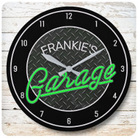 Custom NAME Neon Look Diamond Plate Garage Tools