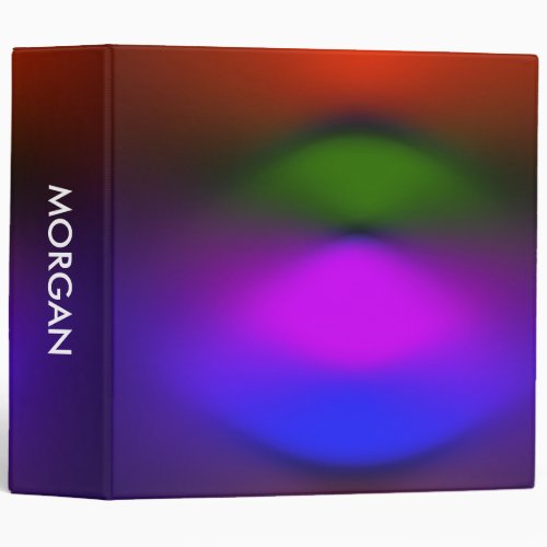 Custom Name Neon of Blue Purple Green  Orange 3 Ring Binder