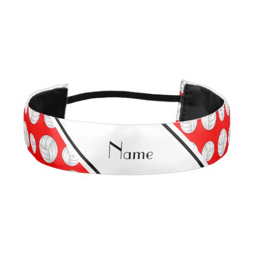 Custom name neon red volleyballs athletic headband