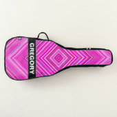 Custom Name + Nested Pink Squares Pattern Guitar Case (Front)