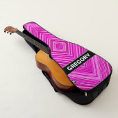 Custom Name + Nested Pink Squares Pattern Guitar Case (3/4)
