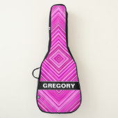 Custom Name + Nested Pink Squares Pattern Guitar Case (Front)