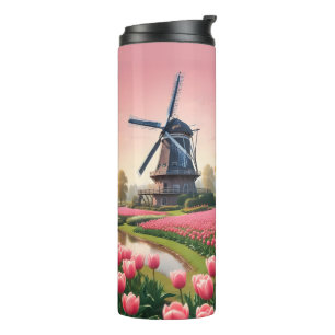 Custom Name Netherlands Windmills Thermal Tumbler
