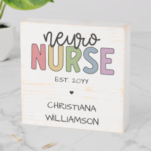 Custom Name Neuro Nurse Neuroscience Nurse Gifts Wooden Box Sign