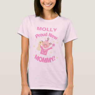 Custom Name New Mom Baby Girl T-Shirt