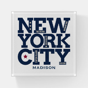 Custom name New York City paperweight