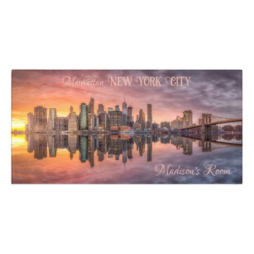 Custom Name New York City Skyline Door Sign