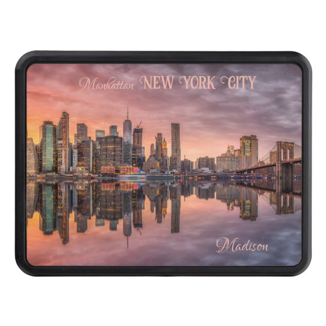Custom Name New York City Skyline Hitch Cover (Front)