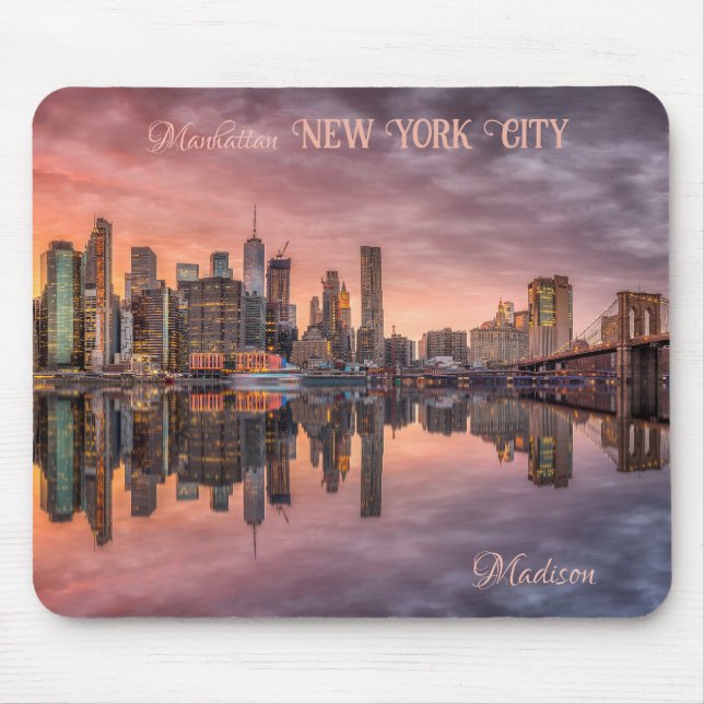 Custom Name New York City Skyline Mouse Pad (Front)