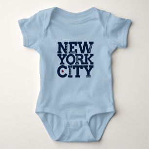 Custom name New York City Typography clothing Baby Bodysuit