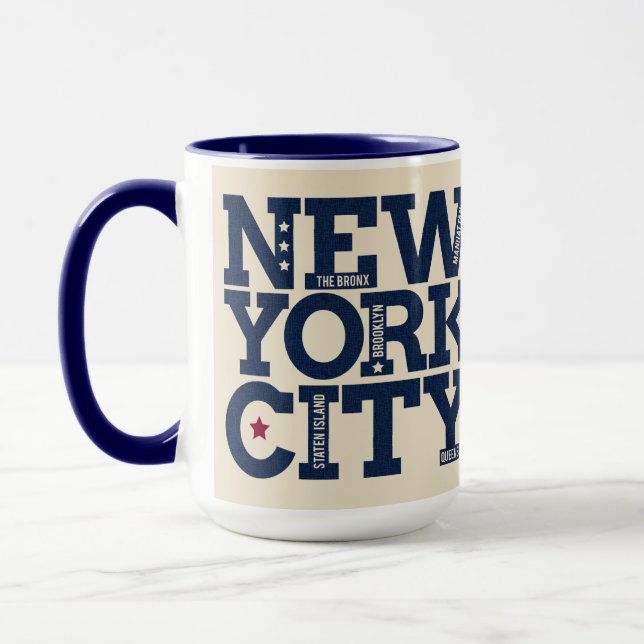 Custom name New York City Typography mugs (Left)