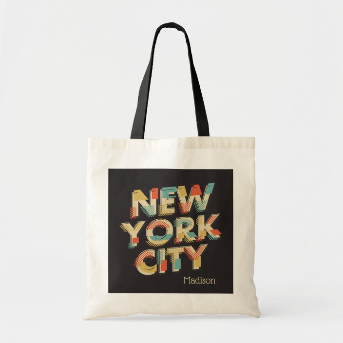 Custom name New York City Typography tote bags | Zazzle.com