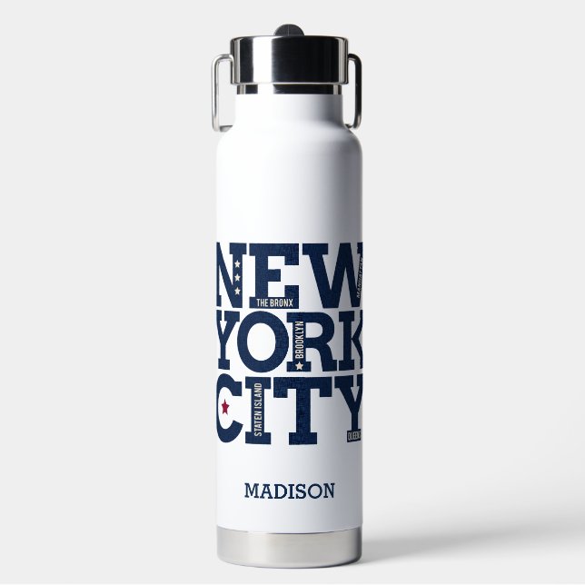 Custom name New York City Water Bottle (Front)