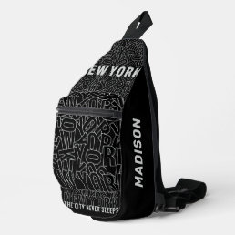 Custom Name New York Typography Sling Bag