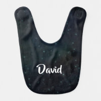 custom name night sky pattern baby bib