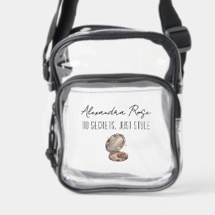 Custom Name No Secret Just Style Clear Stadium Bag