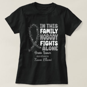 Custom Name Nobody Fights Alone Brain Tumor T-Shirt