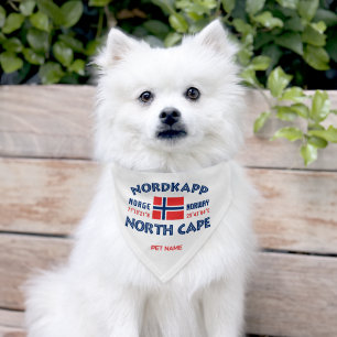 Custom Name Nordkapp Norway Pet Bandana Collar